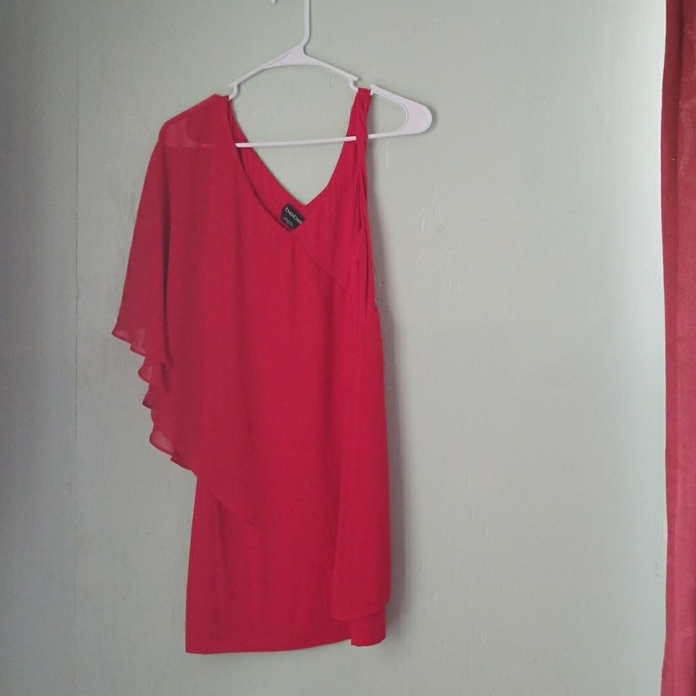 Red one shoulder dress